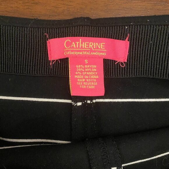 Catherine Malandrino Medium Black and White Striped Pencil Skirt - Picture 2 of 2